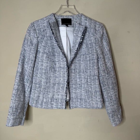 Banana Republic Light Blue Tweed Jacket Size 6 - Picture 2 of 10